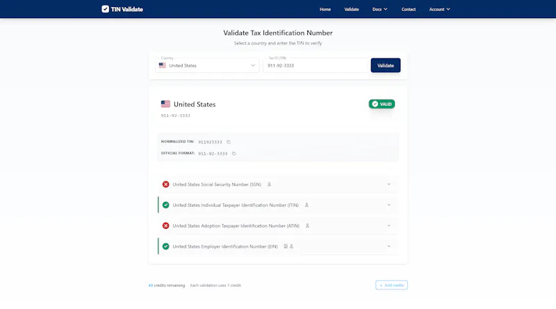 TIN Validate screenshot 5