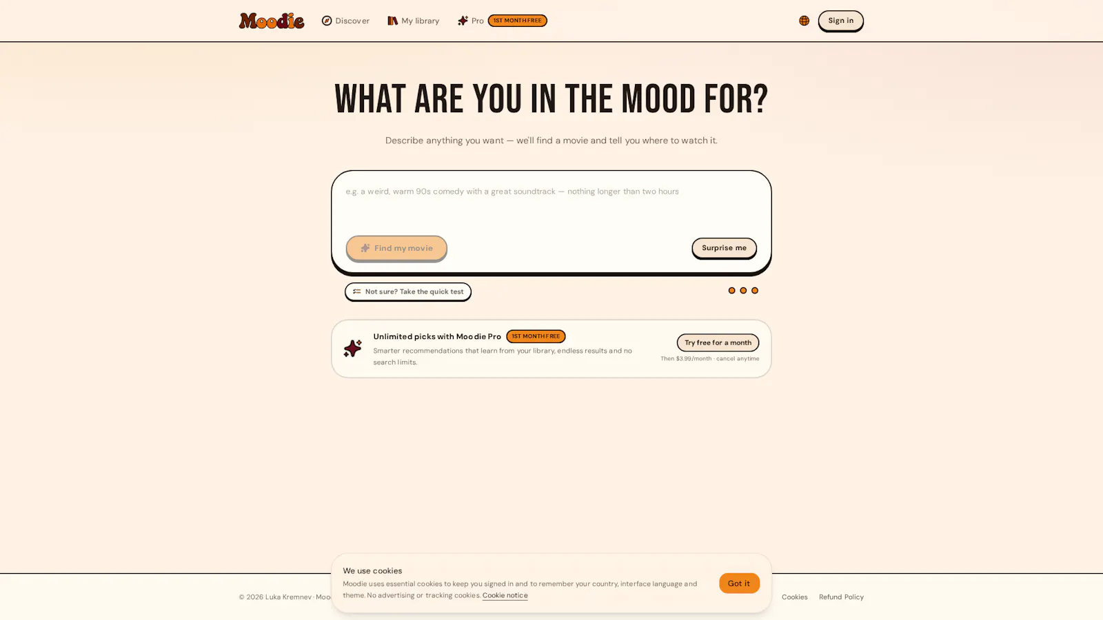 Moodie screenshot 1