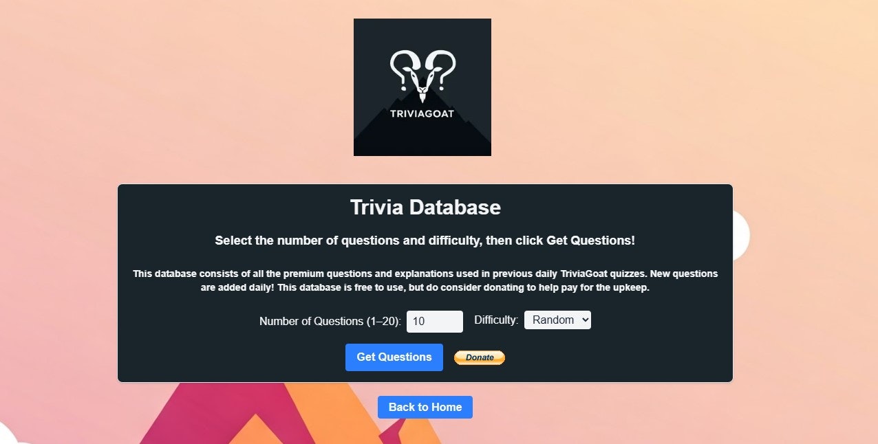 TriviaGoat.io gallery image