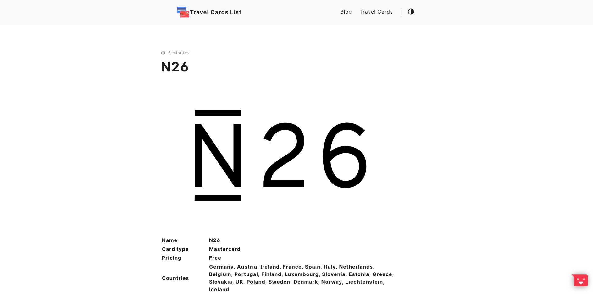 Travel Cards List gallery image