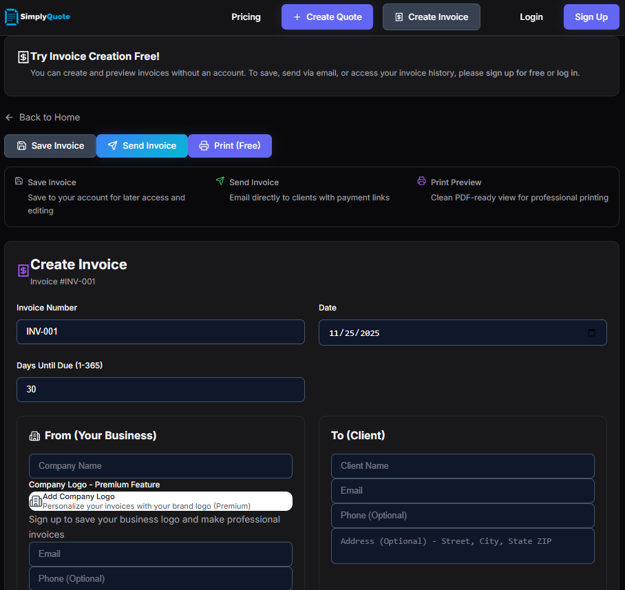 SimplyQuote.net - Screenshot 3 showing product features and functionality