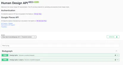Human Design API gallery image