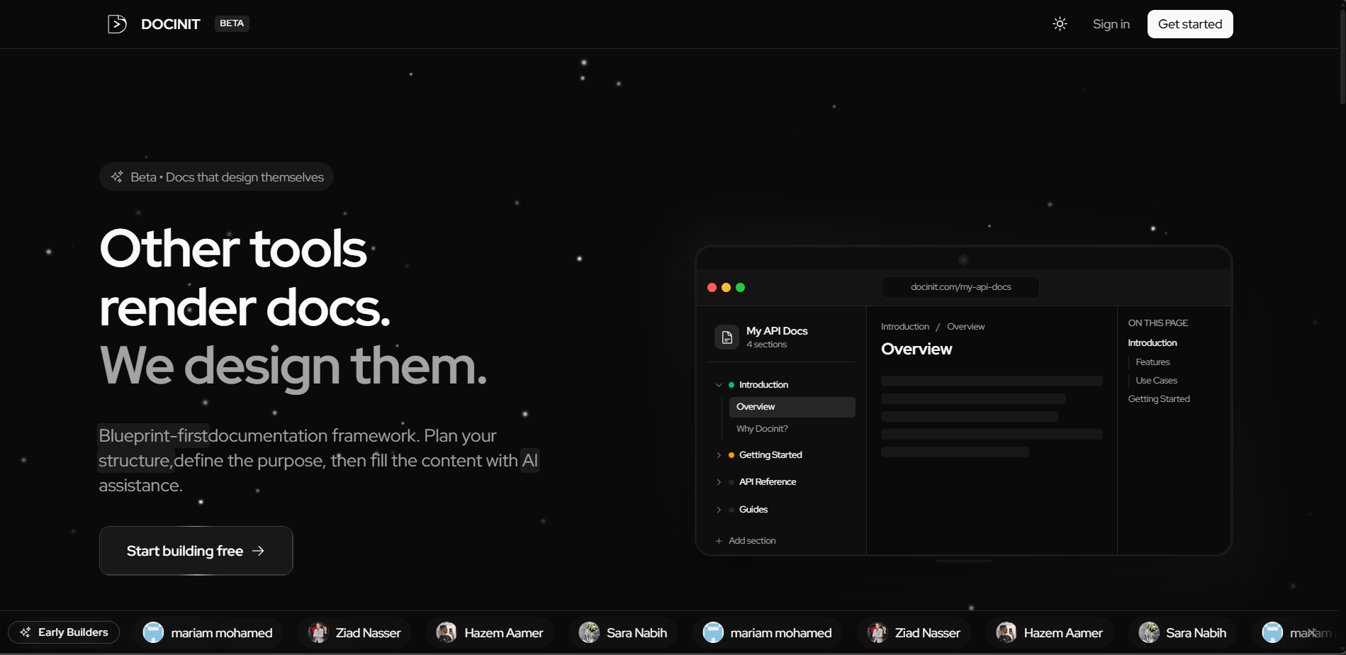 docinit.com - Main product screenshot demonstrating key features and user interface
