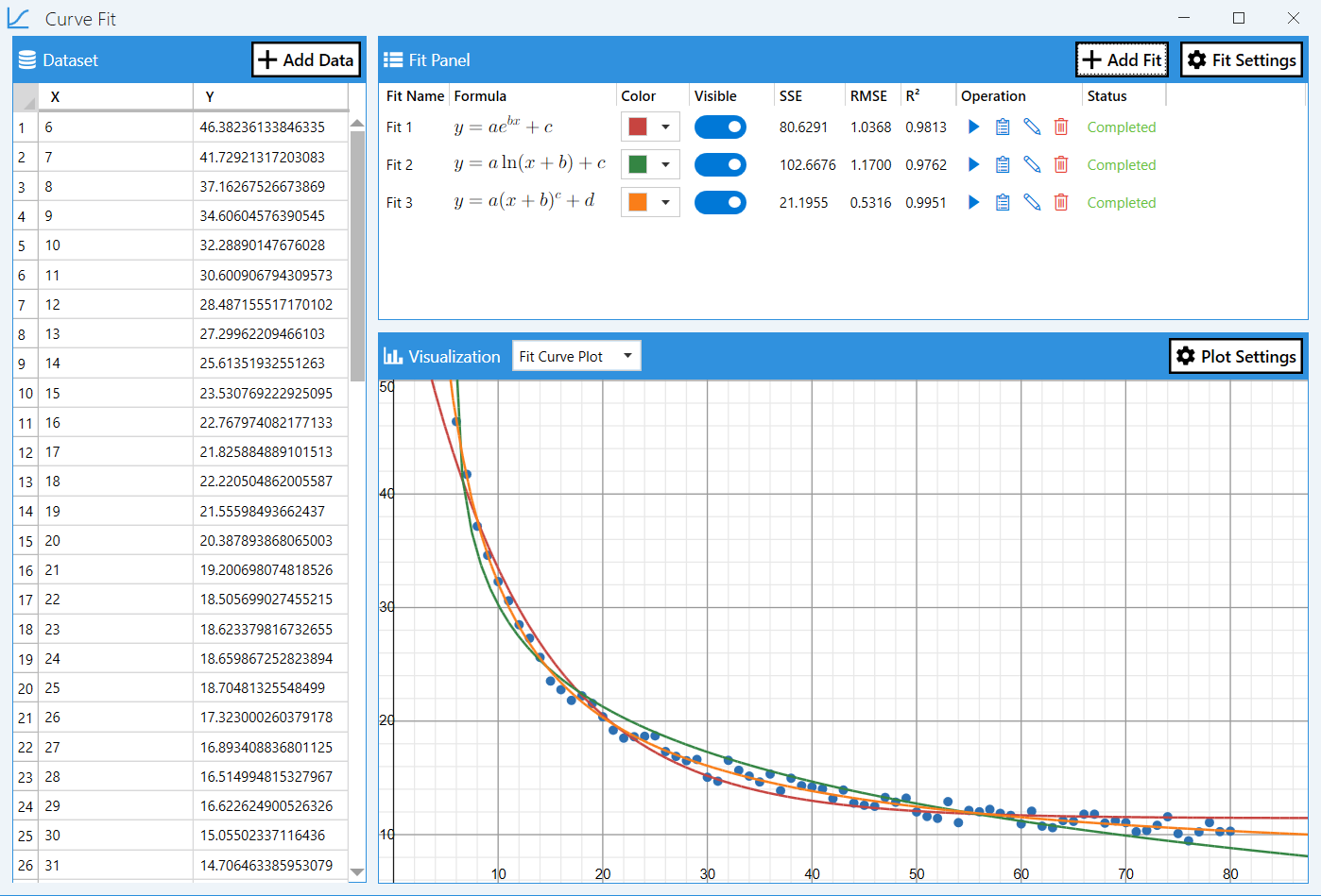 CurveFit - Main product screenshot demonstrating key features and user interface