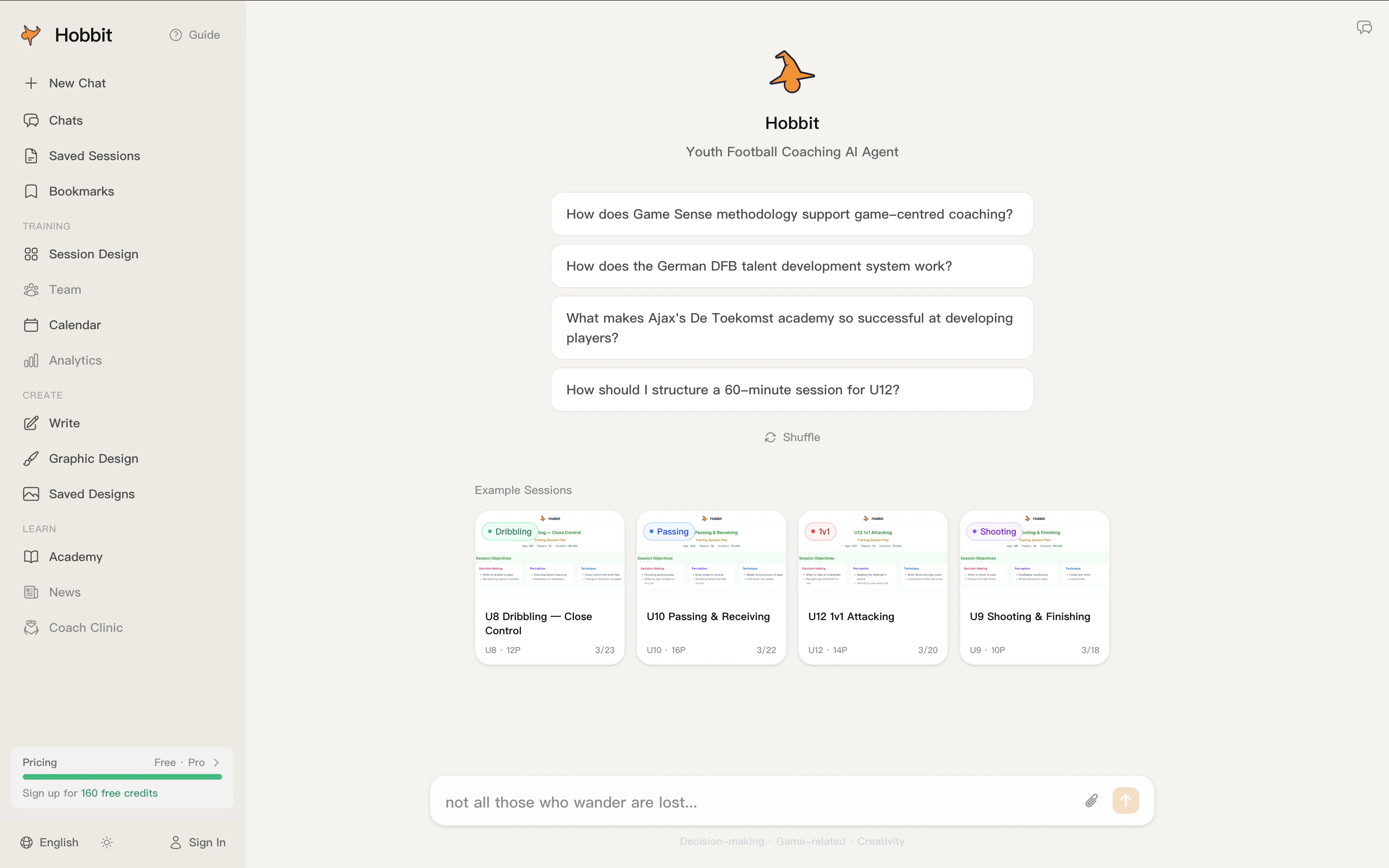 startuptile Hobbit AI-AI coaching agent for youth football on Game Intelligence