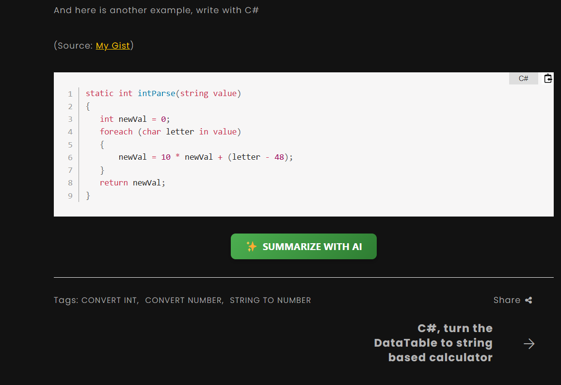 AI Summary Button for Wordpress gallery image