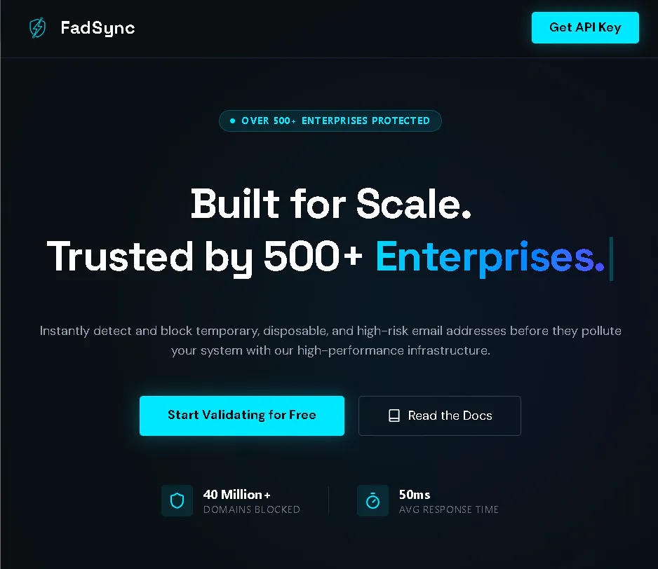 MailCheck Email Validation FadSync API gallery image