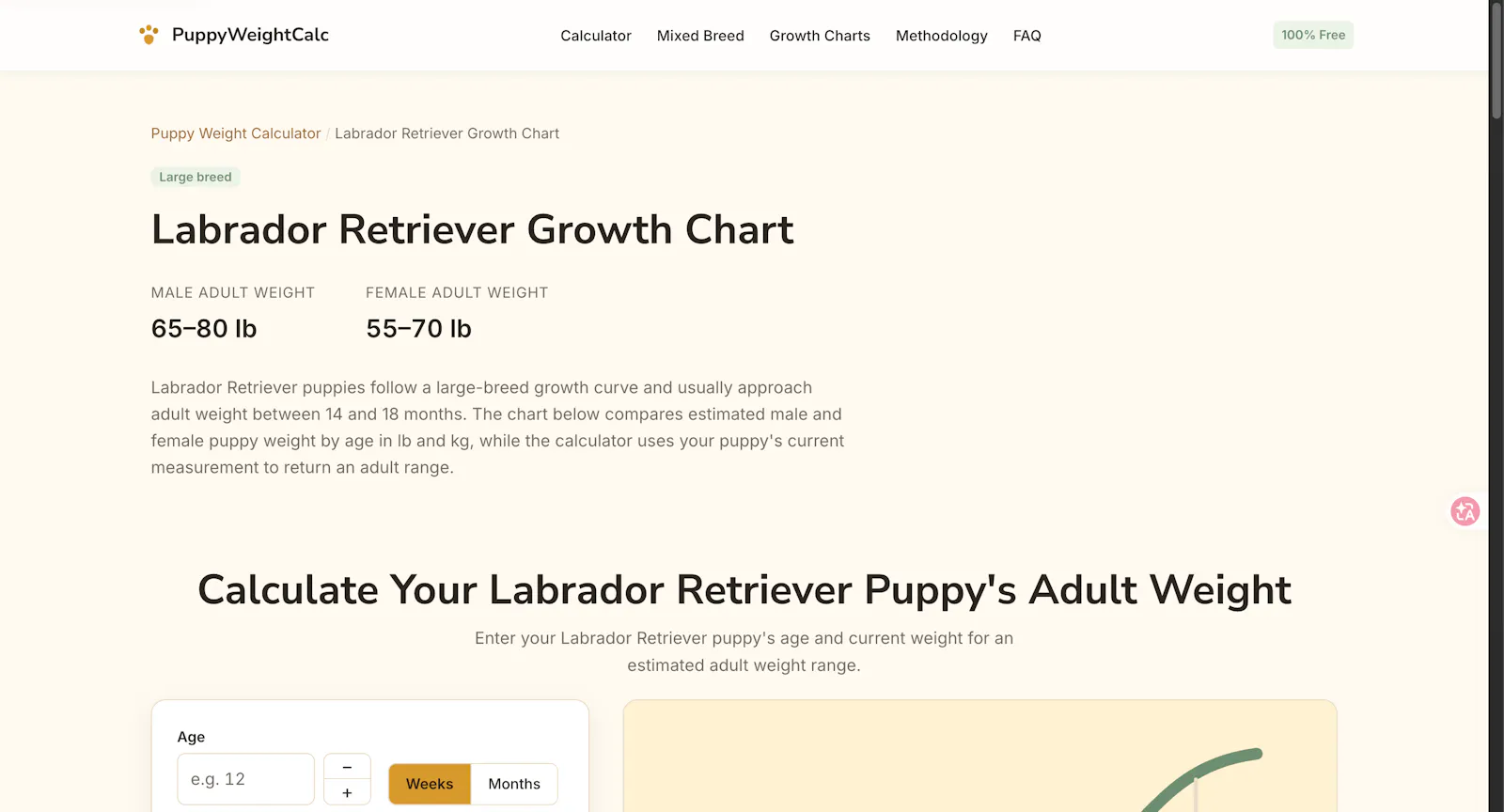 PuppyWeightCalc screenshot 2