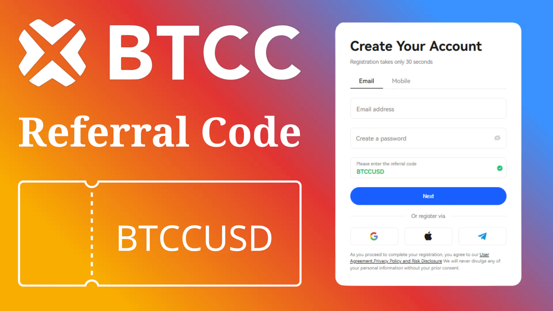 BTCC Referral Code BTCCUSD Signup Bonus gallery image
