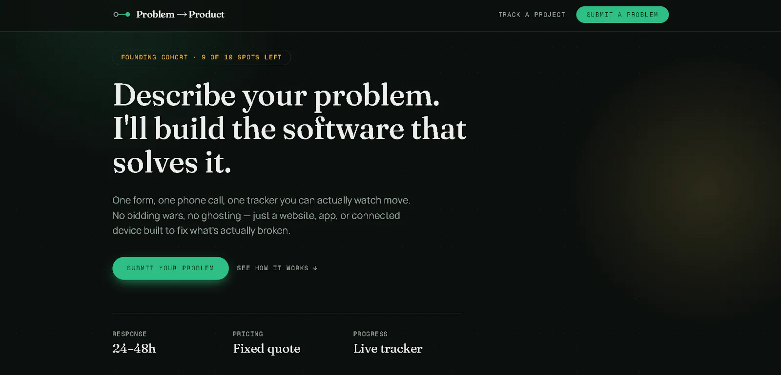Problem → Product screenshot 1