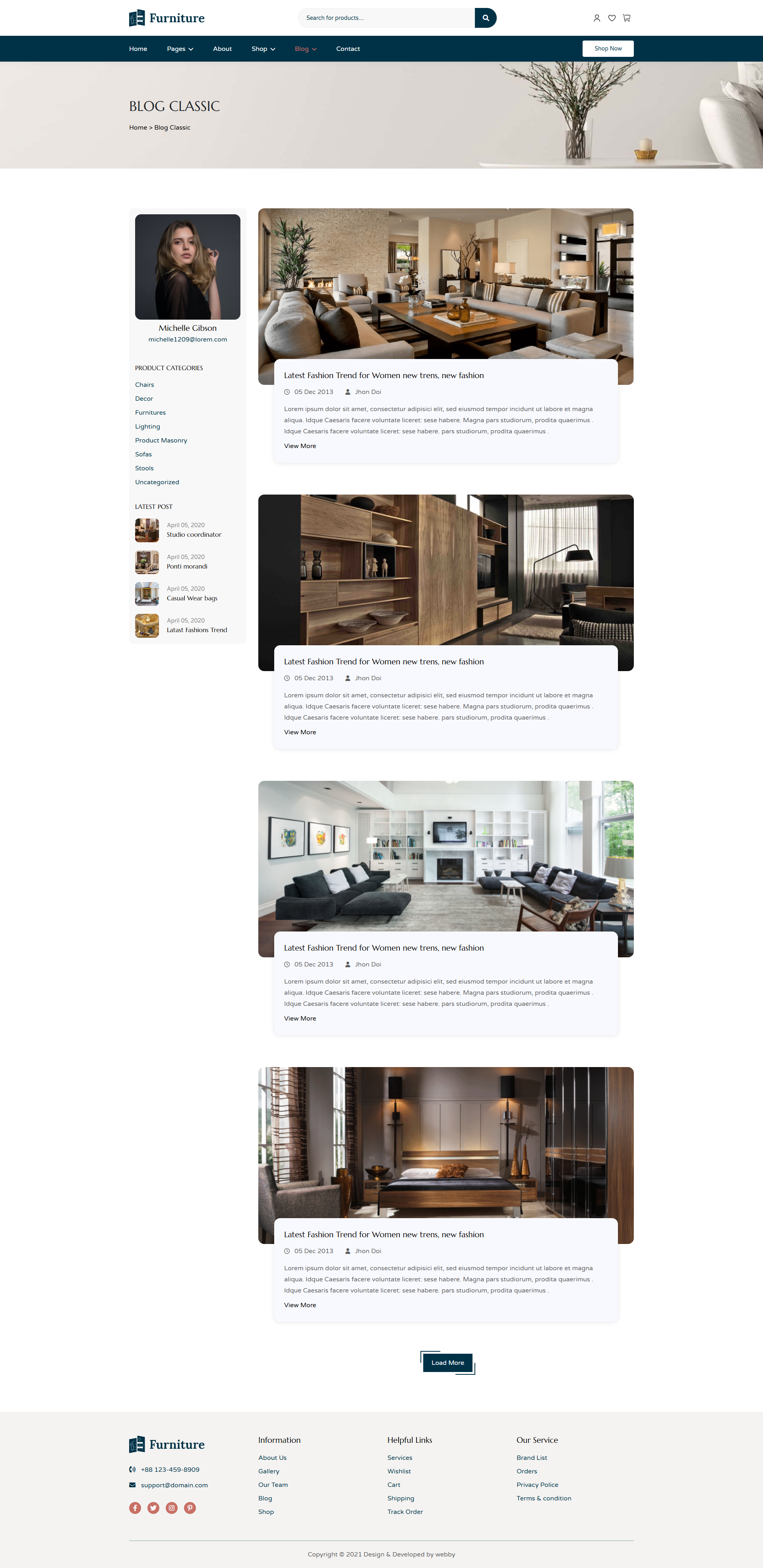 Plantilla de sitio web de comercio electrónico de muebles - Plantilla de sitio web de comercio electrónico de muebles modernos media 22
