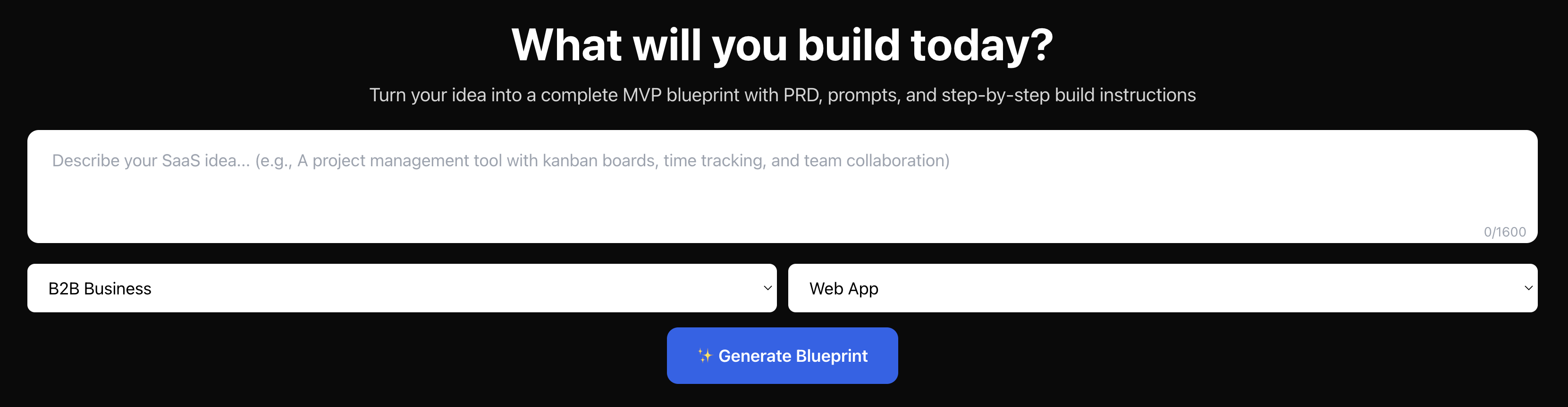 VibeBuilder: Ideas → SaaS blueprints gallery image