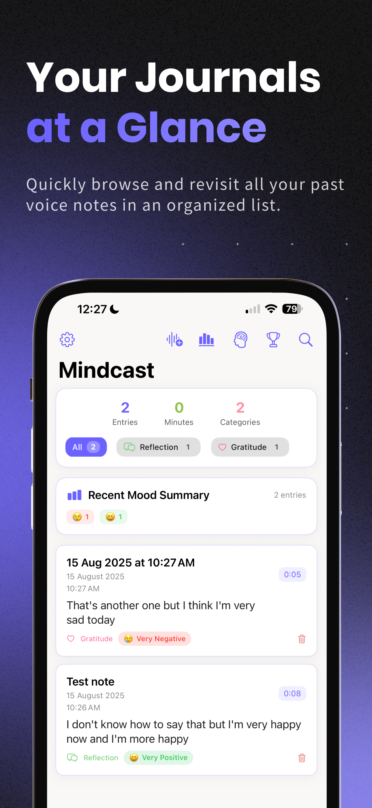 Mindcast-วารสารการพูดคุยด้วยตนเอง - OICE Journaling With Mood Insights & การติดตามการเติบโต media 3