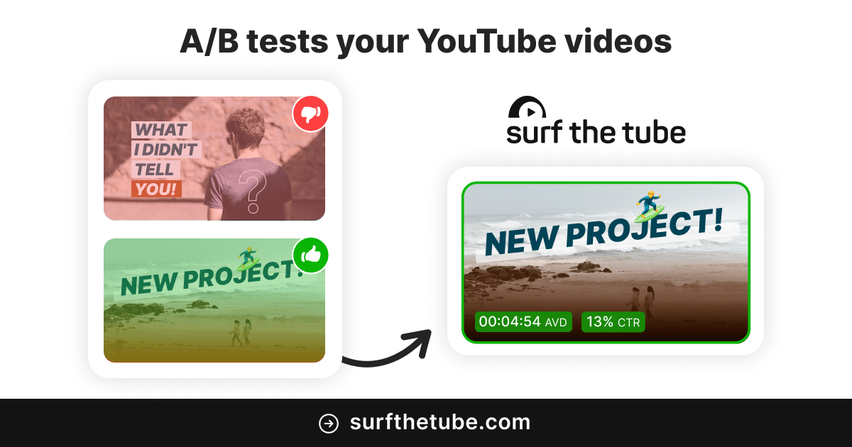 surfthetube - A/B YouTube 썸네일을 테스트하고 최고의 것을 선택하십시오. 미디어 1