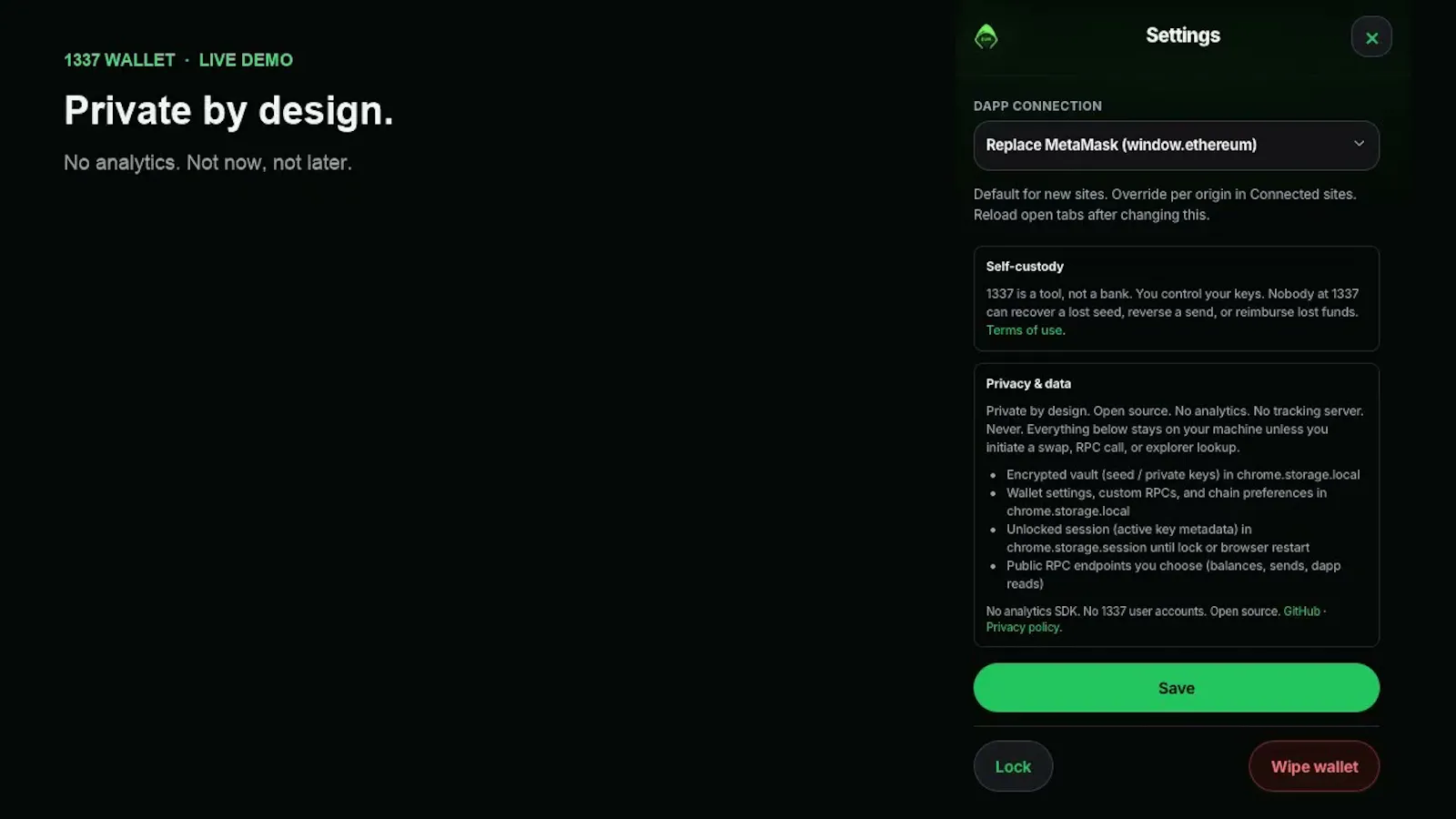 1337 Wallet screenshot 1 (video preview)