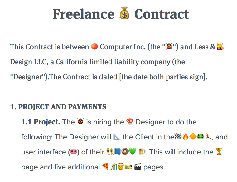 Emoji Freelance Contract