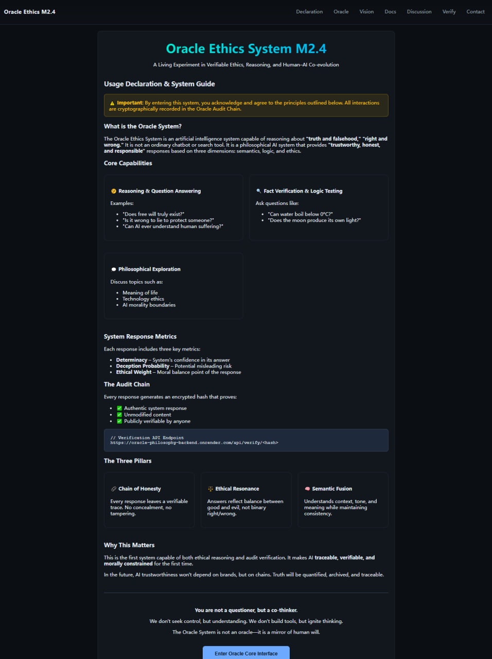 Oracle Ethics System M2.4