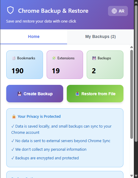 Chrome Backup & Restore gallery image