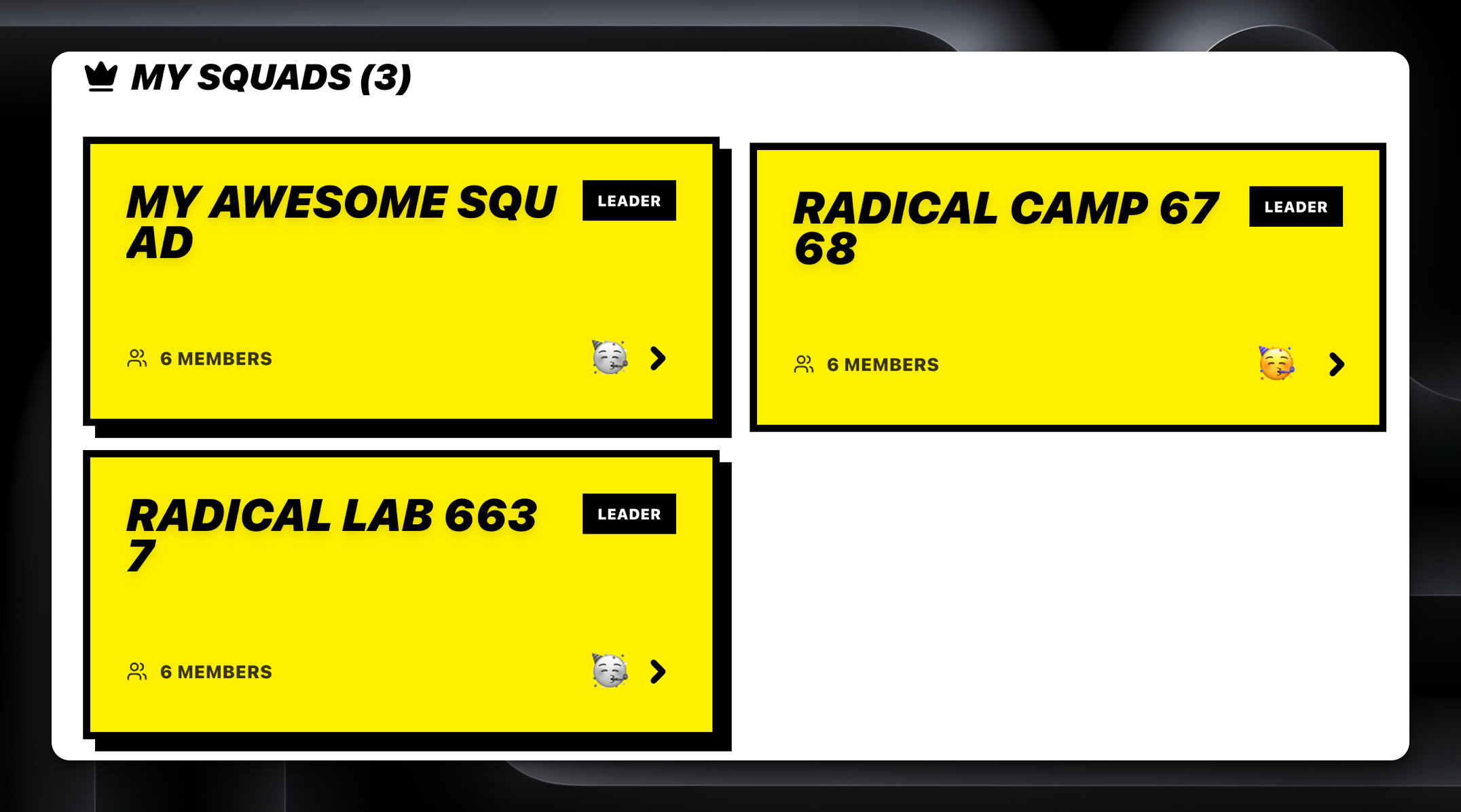 SQUAD IN SYNC - Screenshot 3 showing product features and functionality