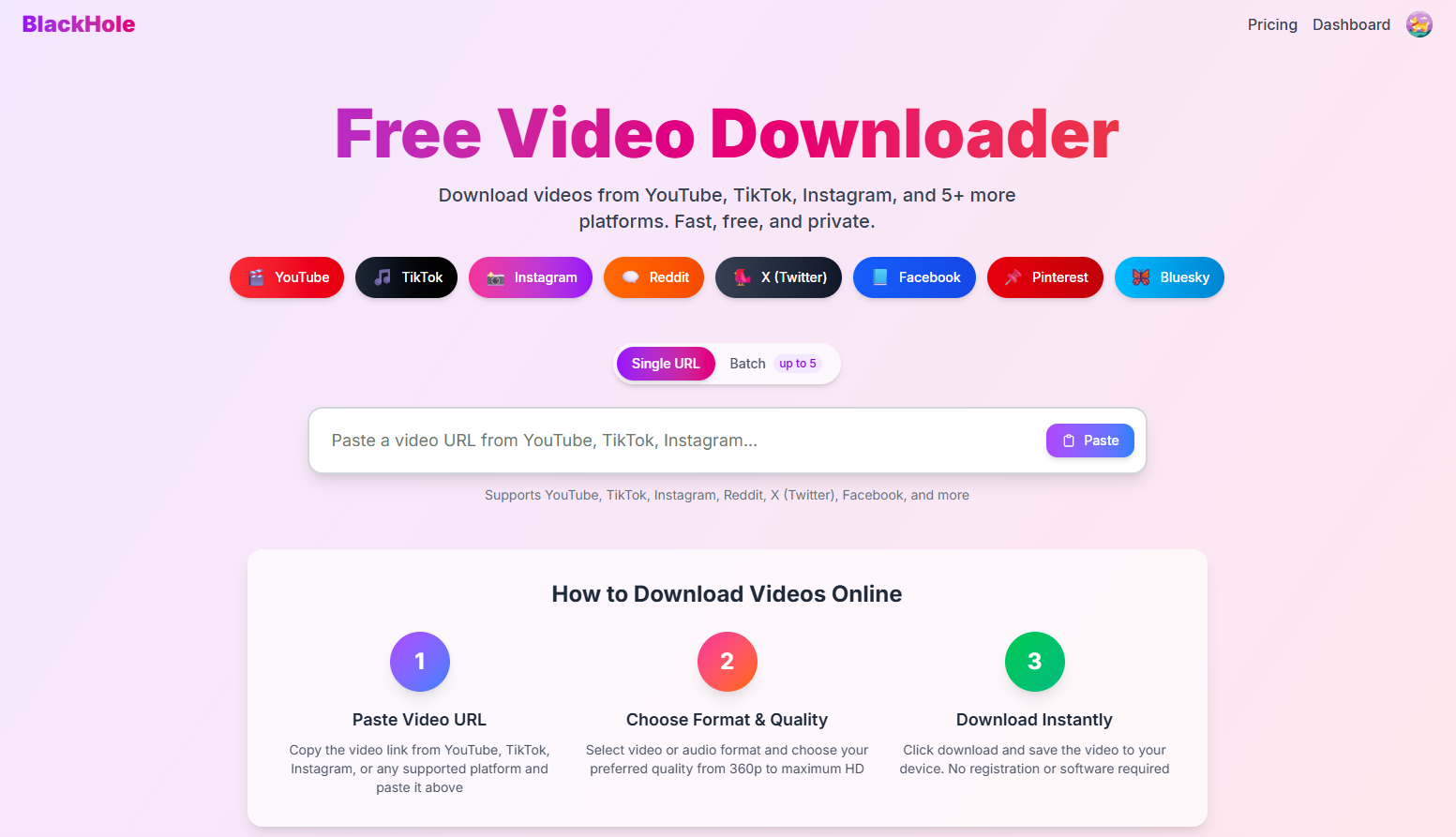 BlackHole - Main product screenshot demonstrating key features and user interface