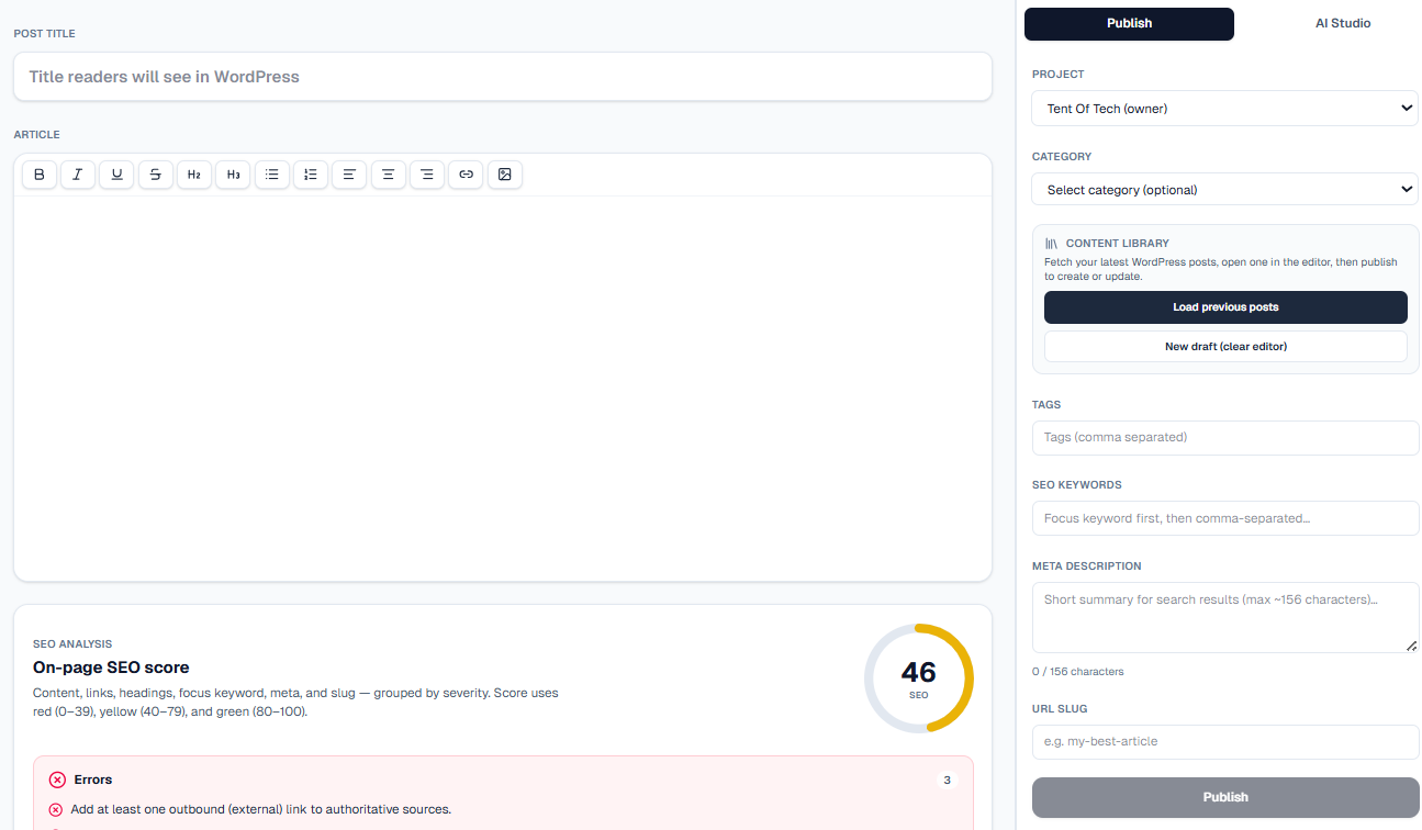 Snyho: AI Content Command Center gallery image