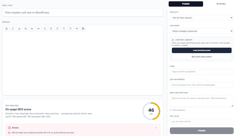 Snyho: AI Content Command Center screenshot 7