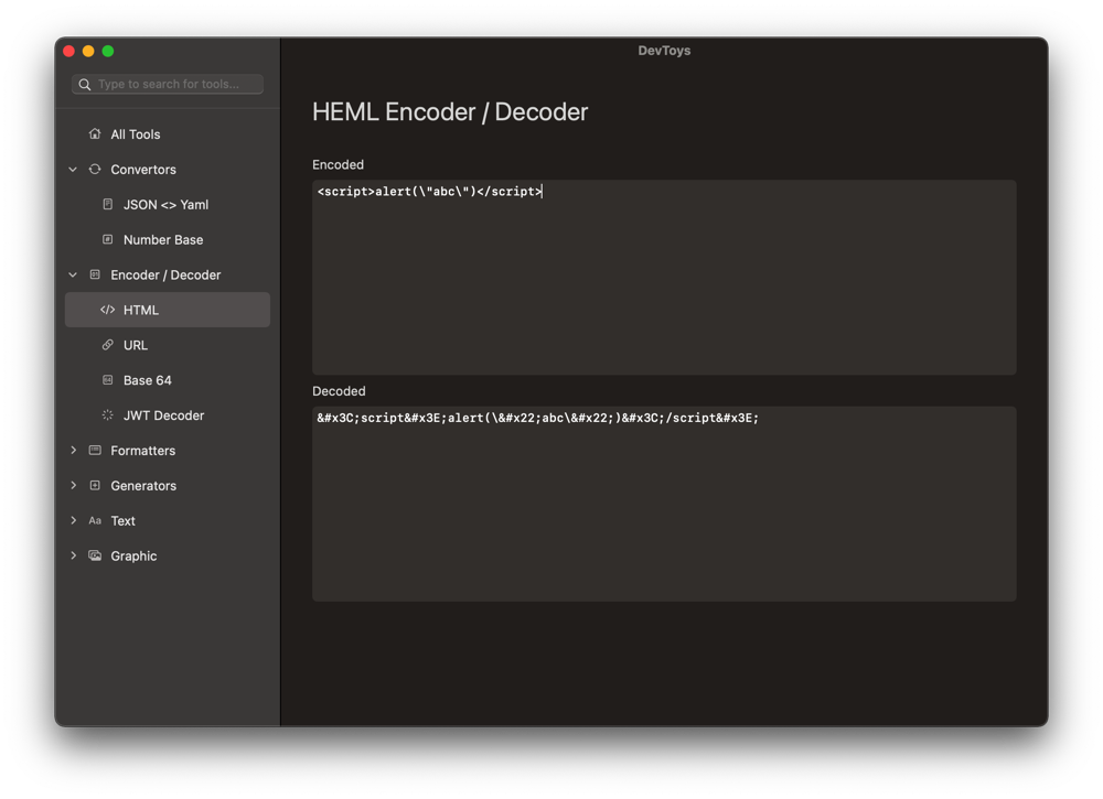 DevToys For mac gallery image