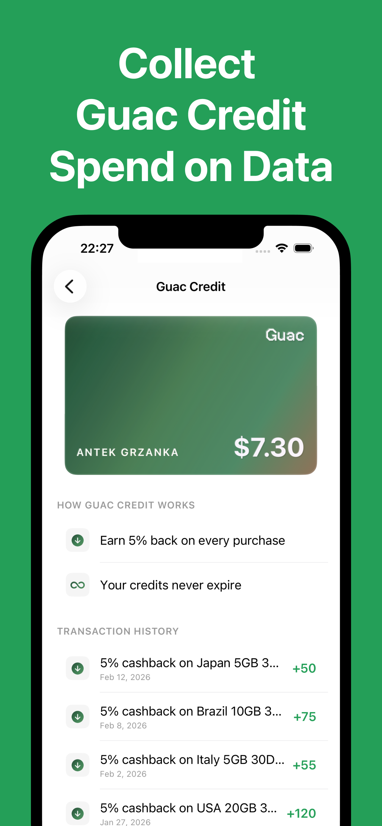 Guac Internet eSIM - Screenshot 5 showing product features and functionality