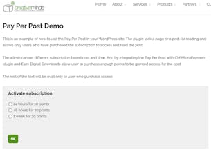WordPress Pay Per Post Plugin gallery image