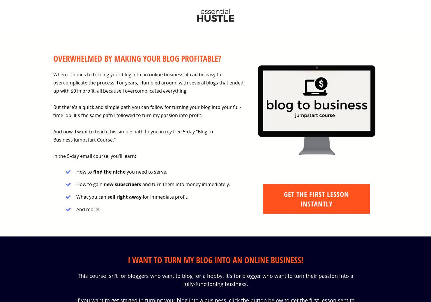 The Blog to Business Jumpstart Course