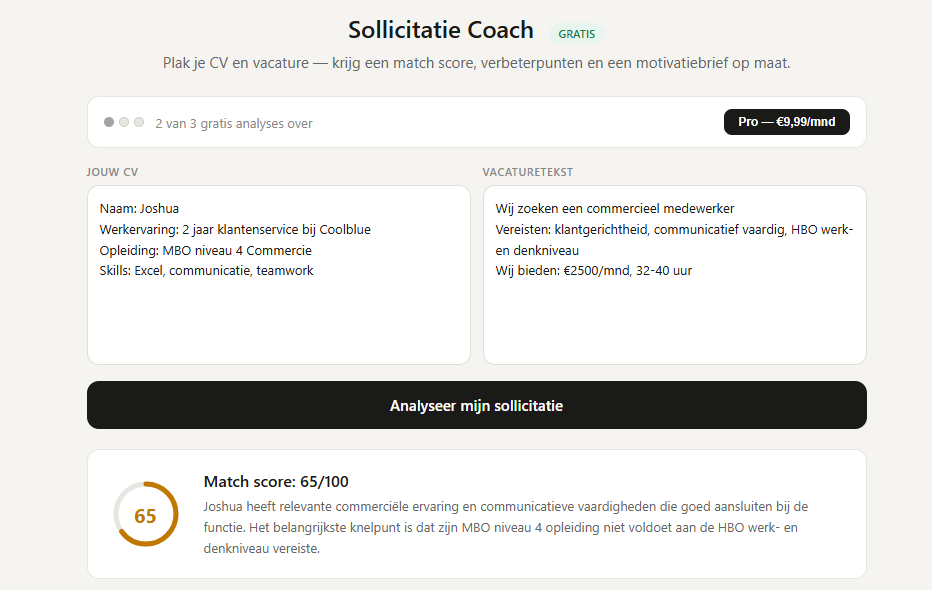 Sollicitatie Coach AI gallery image