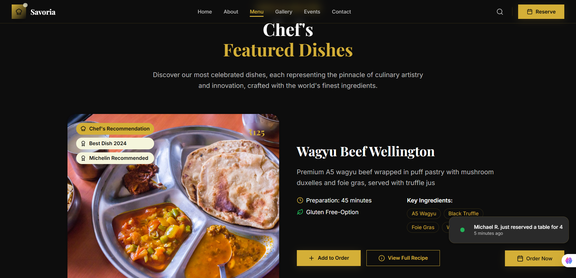 Média Modèle de restaurant React moderne - Lancez un magnifique site Web de restaurant en heures ✅ 4
