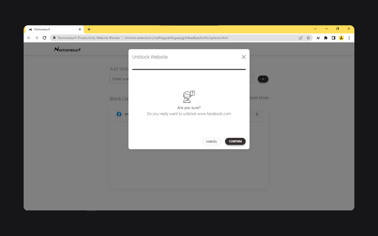Media Nomoresurf - Blok laman web yang mengganggu & menjadikannya lebih sukar untuk menyahsekat mereka 7