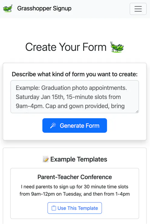 Grasshopper Signup gallery image
