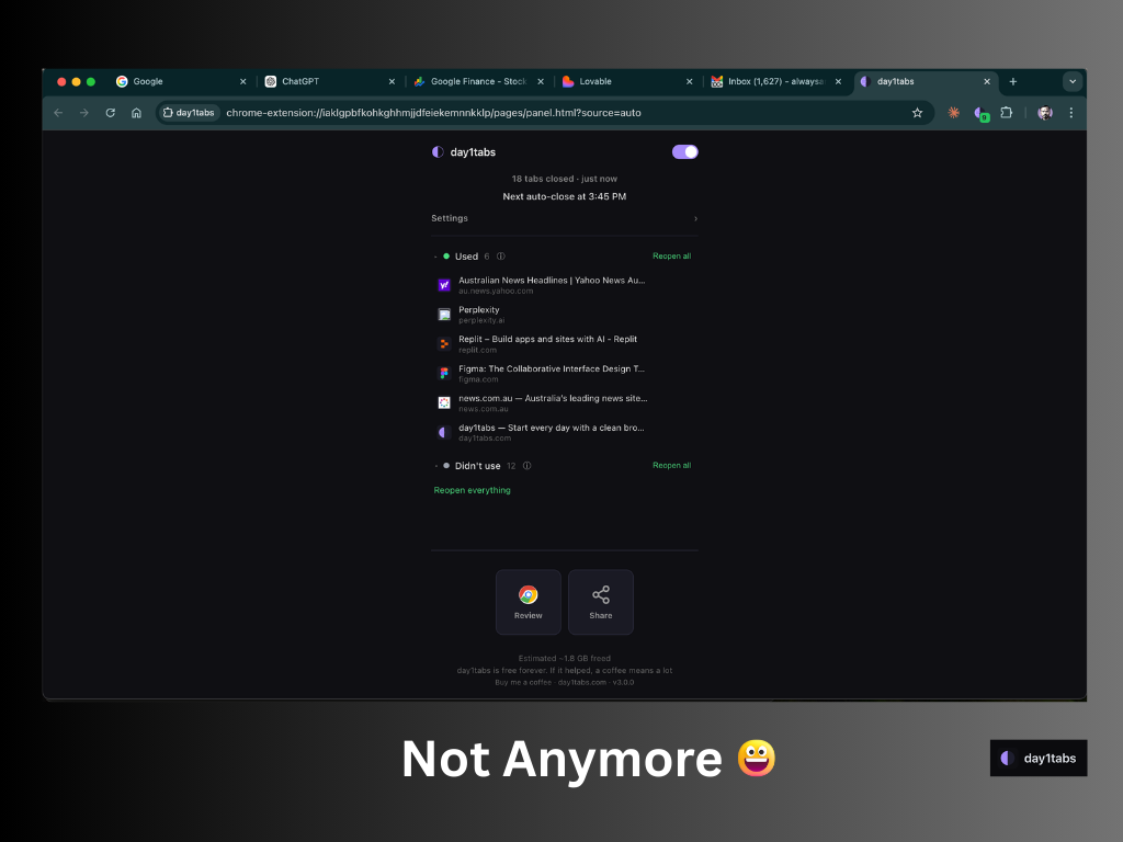 day1tabs - Screenshot 2 showing product features and functionality