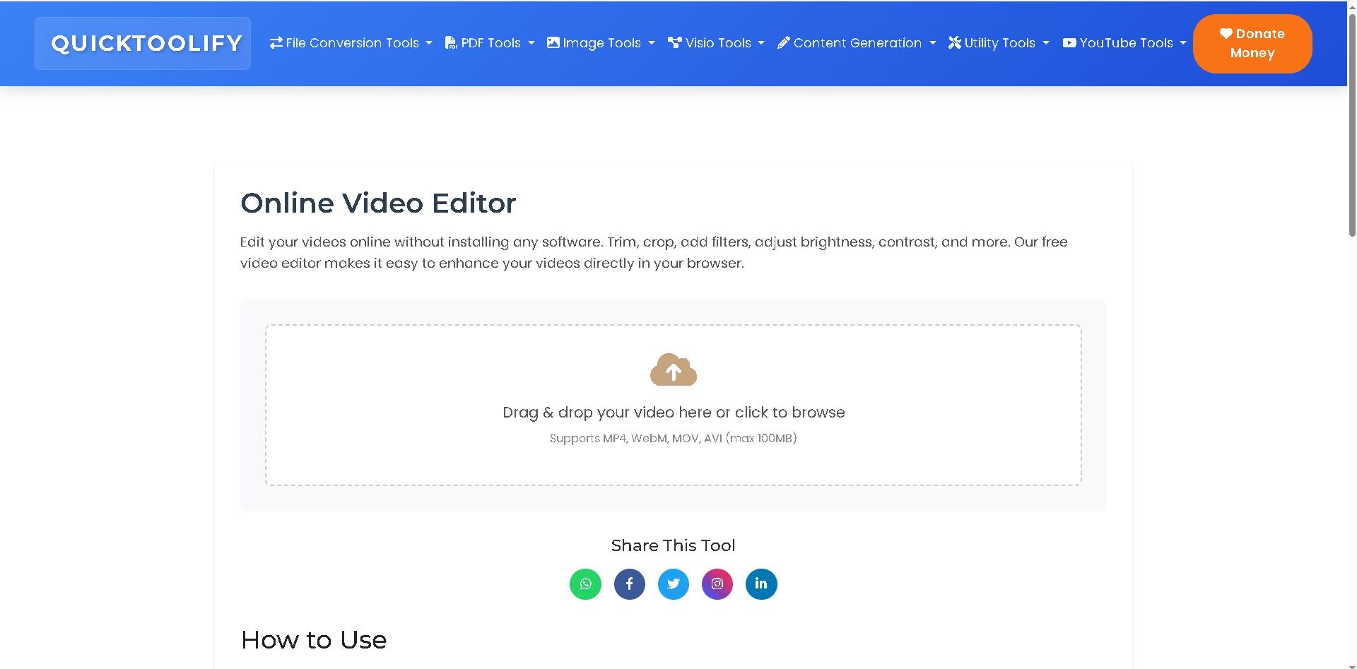 وسائط QuickToolify All-in-One Online Tool Hub - 100 أدوات مجانية للصور والنص و PDF والمزيد - لا يوجد تسجيل! 6