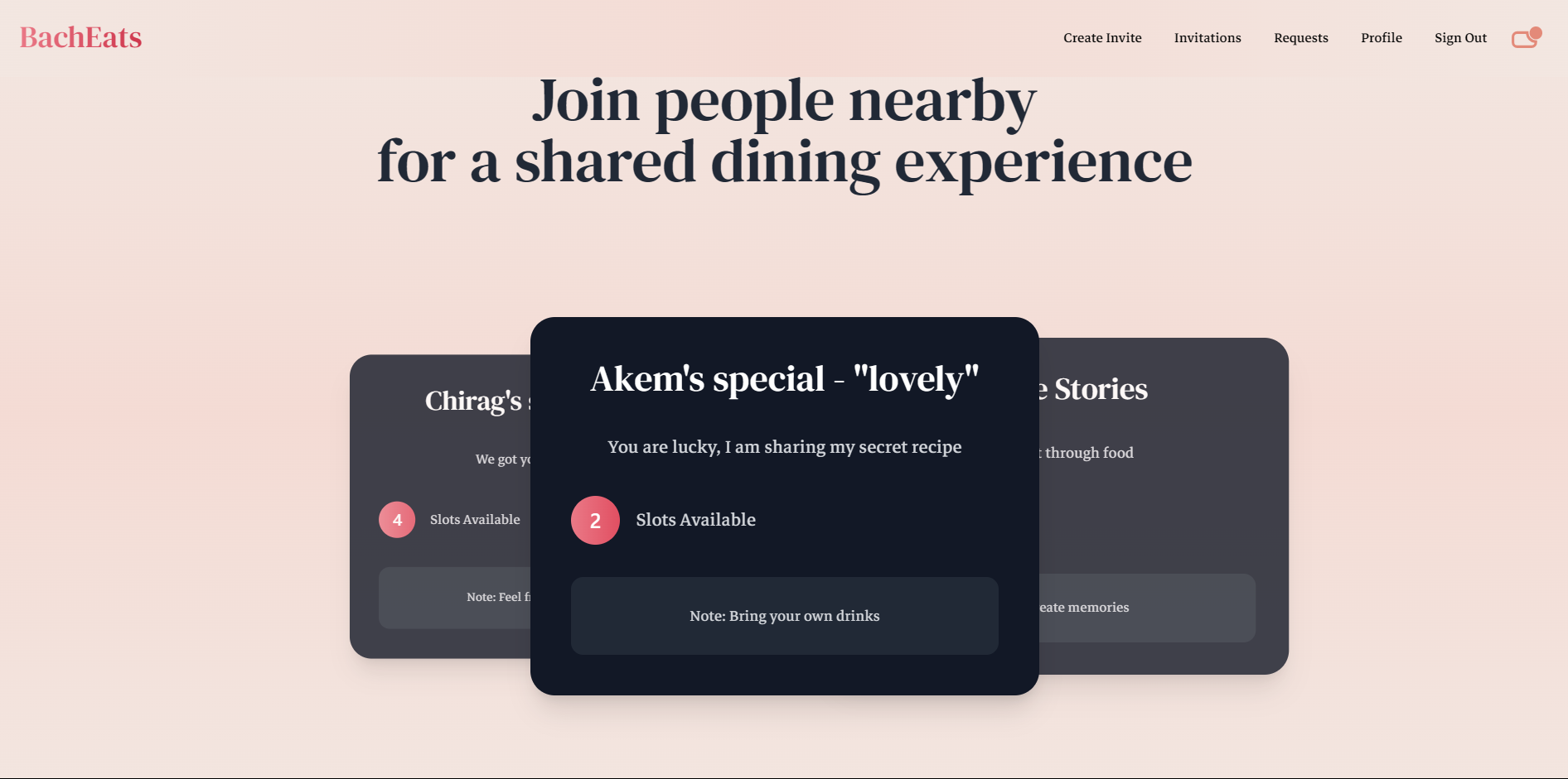 Bacheats - Únase a personas cercanas para una experiencia gastronómica compartida. media 1