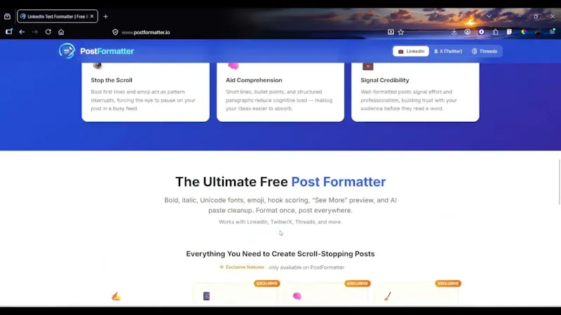 PostFormatter screenshot 1 (video preview)
