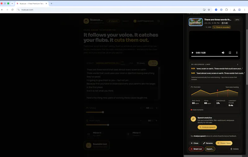 Nuecue — Voice-Aware Teleprompter screenshot 5