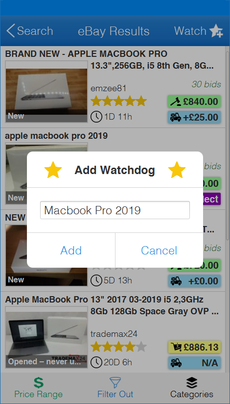 Watchdog for eBay gallery image