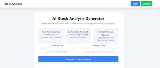 AI Stock Analysis Platform gallery image