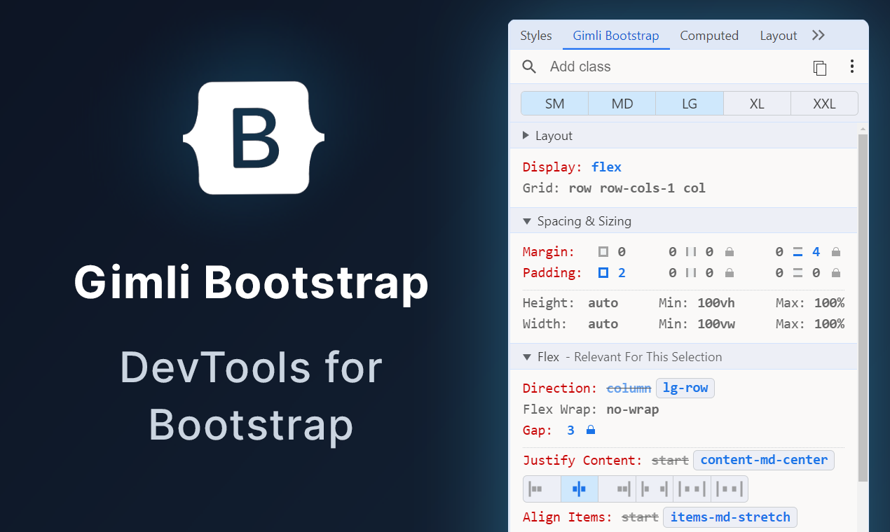 Gimli bootstrap - La extensión Smart DevTools para desarrolladores de Bootstrap. media 2