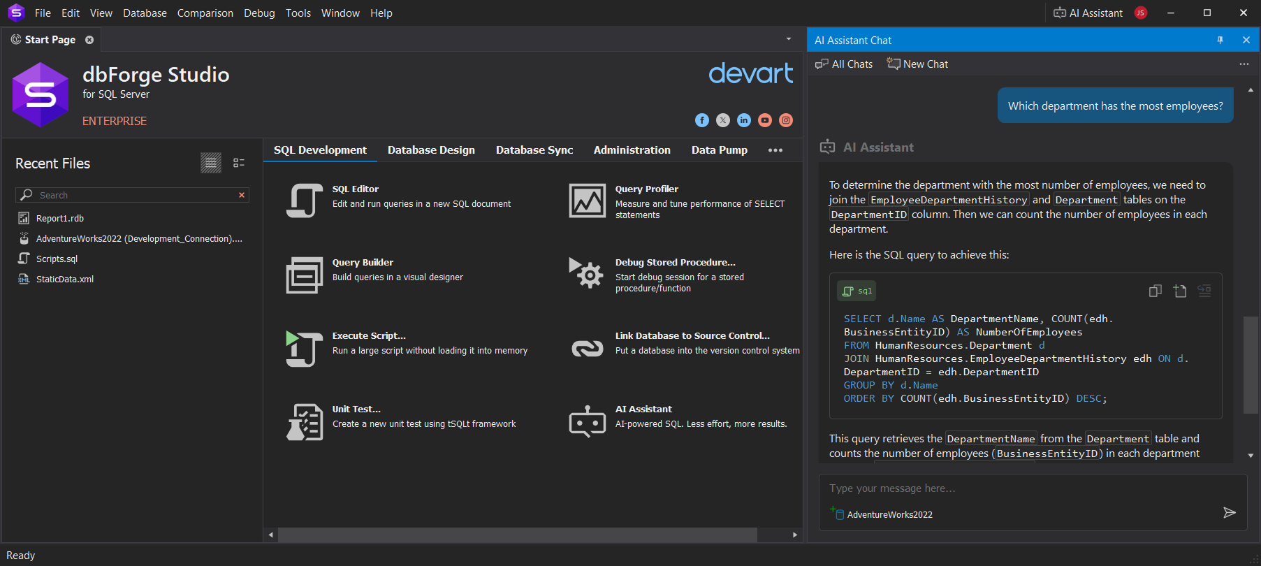 dbForge AI Assistant media 2