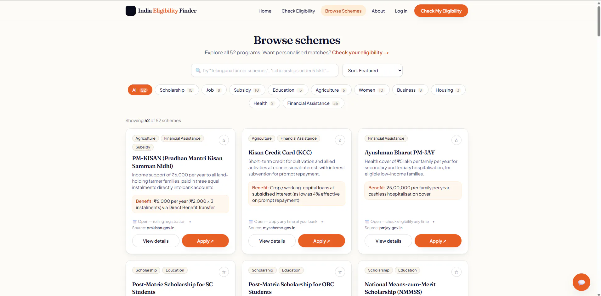 India Eligibility Finder gallery image