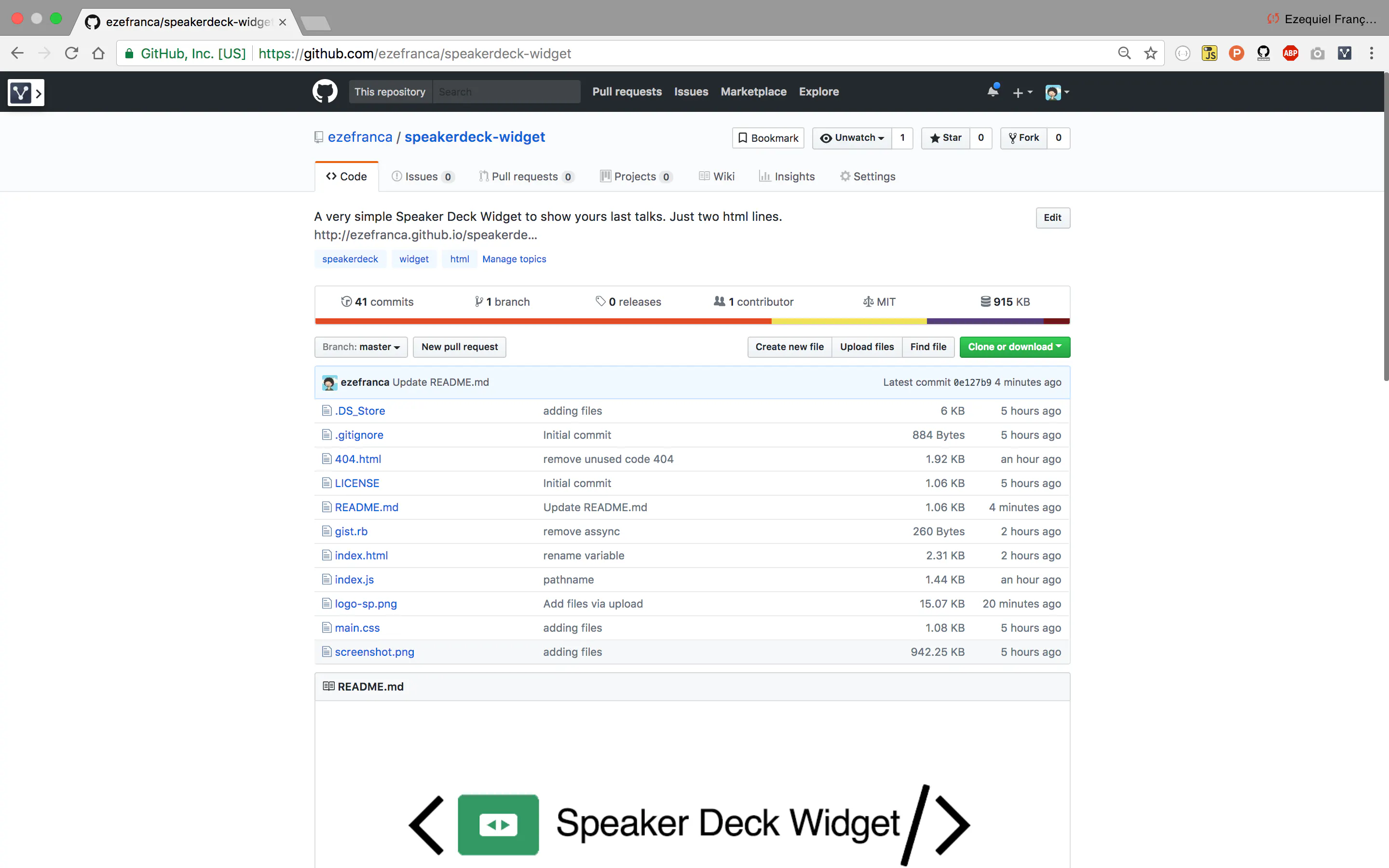 Speaker Deck Widget