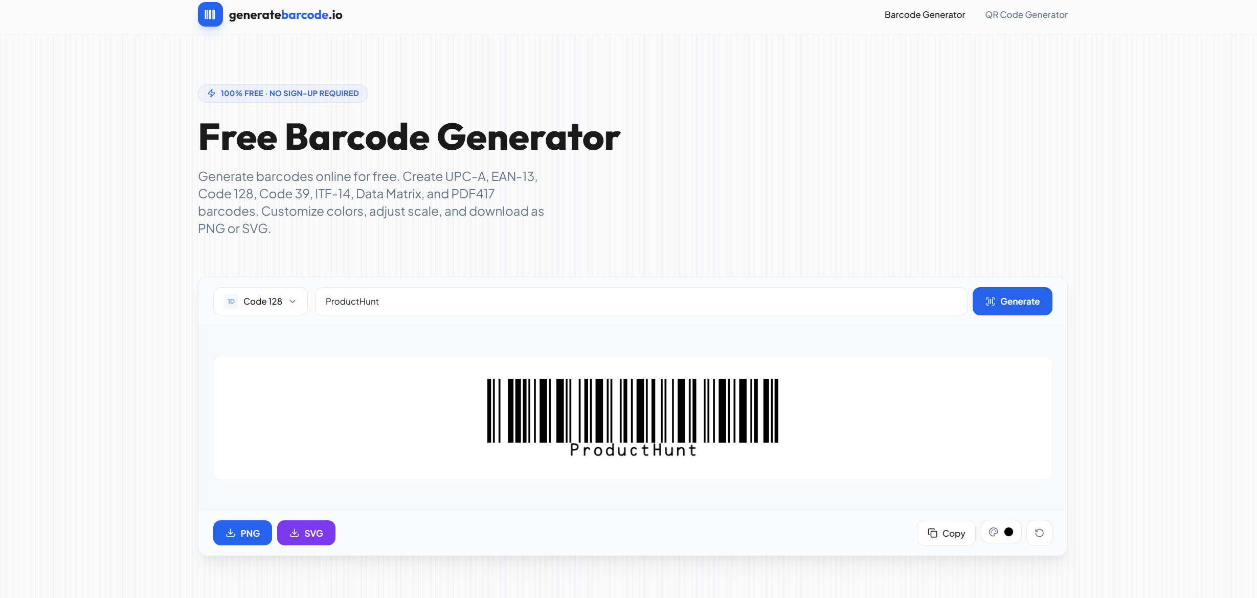 GenerateBarcode.io gallery image