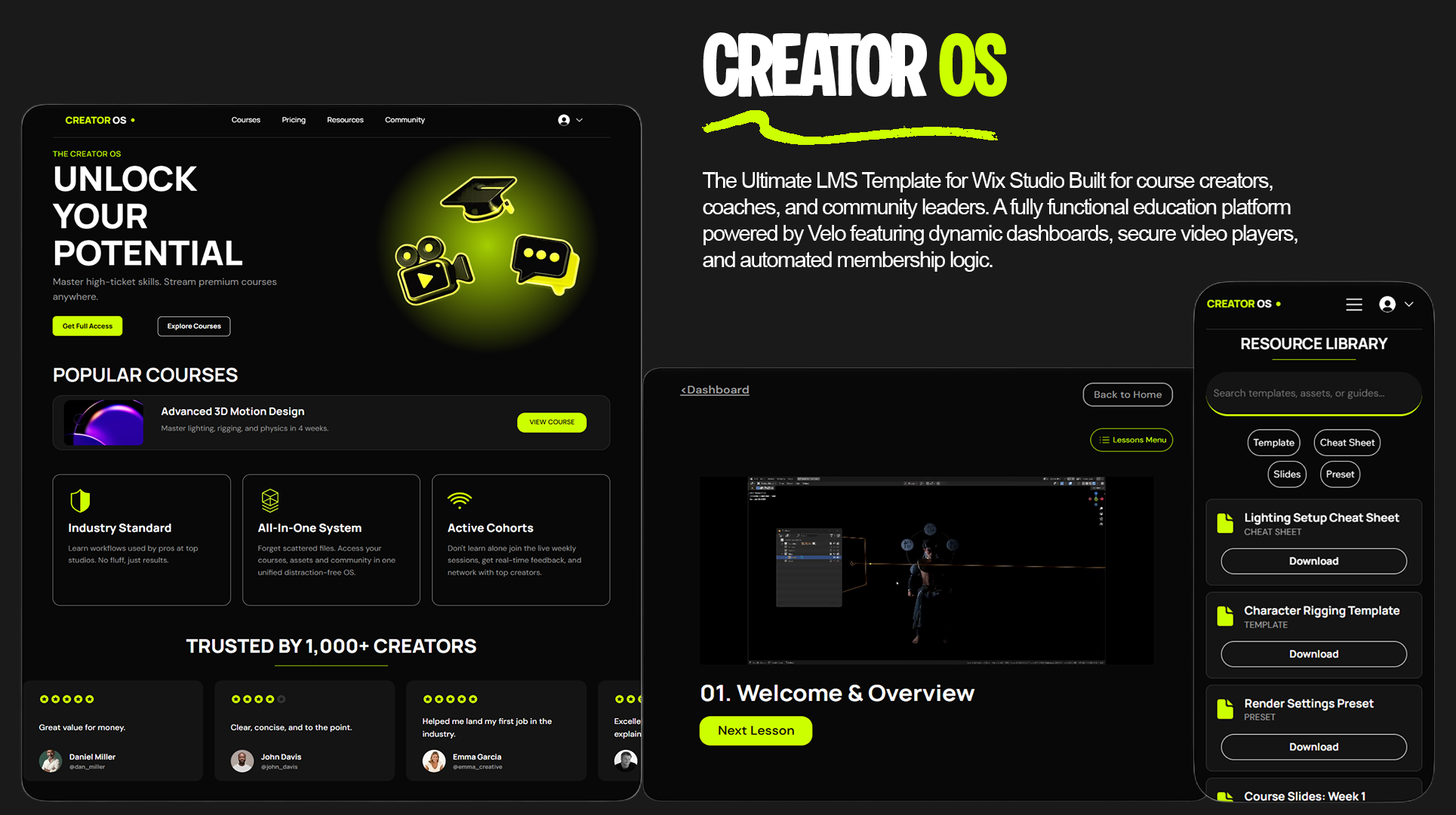 Creator OS - Main product screenshot demonstrating key features and user interface