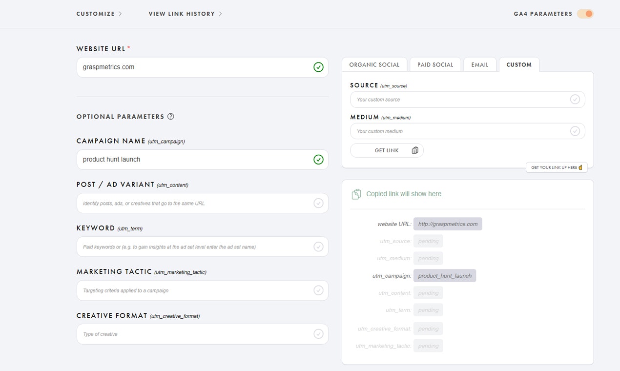 Enlace central - Un mejor creador de URL para el etiquetado UTM de Google Analytics media 3