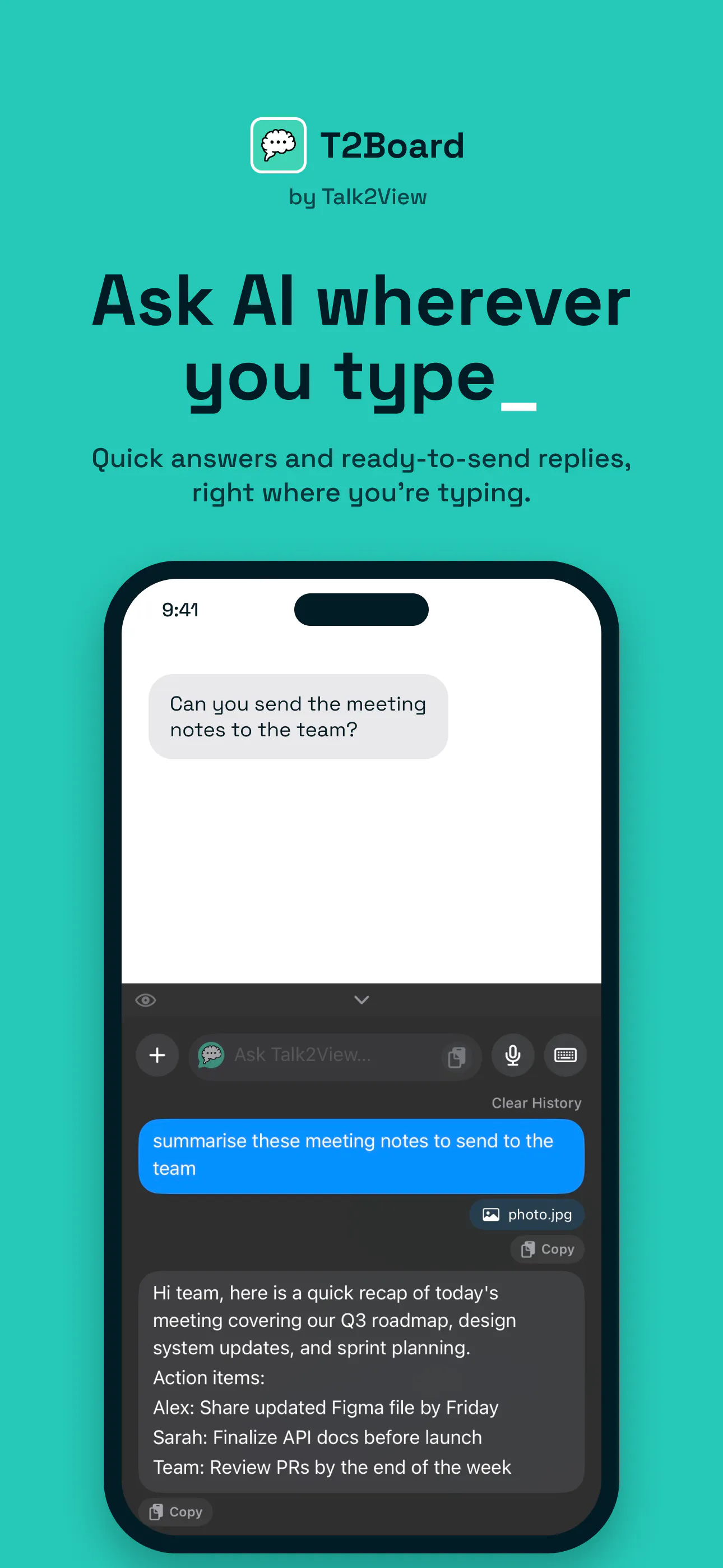 T2Board - Your AI assistant in every app 截图 2