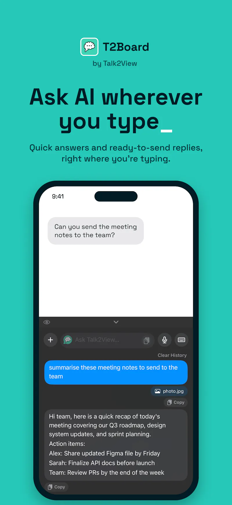 T2Board - Your AI assistant in every app screenshot 2